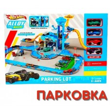 Гараж 120-НW HotWheel з Модельками 4шт 7см МЕТАЛ кор-ка 52х36х11см
