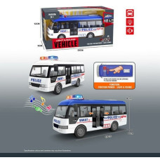 Автобус Муз 9906-В Поліція 19см,звук-світло,інерція, кор-ка 23х9х12см