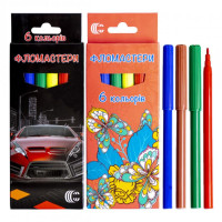 Фломастери 6 кольорів Картон 950-6
