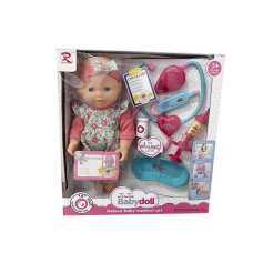 Пупс Бебі 6816 Baby doll 30см п*є-пісяє/горщик,пляшечка,набір лікаря кор-ка 30х10х32см