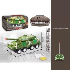 Р/к Танк 091-437 на колесах ,звук-світло, кор-ка 30х14х18см