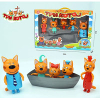 Герої Три кота 658 набір 5в1 з човном, 17см/7-12см кор-ка 30х21см