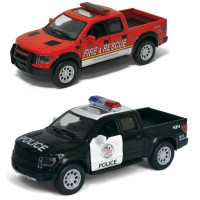 КТ 5365WPR FORD F-150 Raptor Police/Fire 12см/інерція/метал кор-ка 16х7х8см