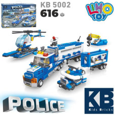 Брік КВ 5002 Транспорт Police 5в1/616дет кор-ка 45х33х7см