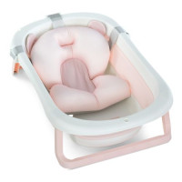 Ванночка 1151МЕ Plus Peony Pink дитяча,з термометром,вкладиш,силікон,складний 78х49х20см