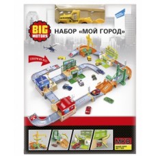 Гараж 0607-11 "Мой Город" Стройка + 1шт Машина 7см МЕТАЛ кор-ка 21.5х15.5х6см