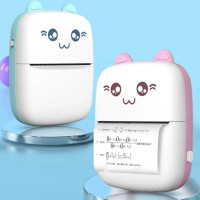 Принтер 001SQ Котик 10х7см, Bluetooth, друг через додаток, Акум 2види кор-ка 9х11,5см