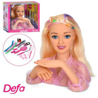 Голова для зачісок 8415 DEFA 23см,косметика,аксесуари,заколки,2 види,кор-ка31х27х13см