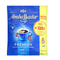 Кава розчинна Ambassador Premium, 400 г (сублімована, у пачці)