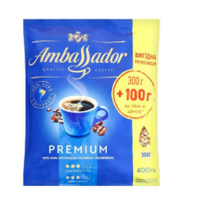 Кава розчинна Ambassador Premium, 400 г (сублімована, у пачці)
