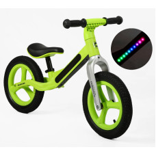 Біговел  CORSO 12 № 33114 Balance Bike/Салатовий/підсвітка рами/нейлонова рама/колесо Надувне