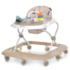 Ходунки 1215ME Simply Beige з брязкальцями, світло, муз, гальма 66х59х58см