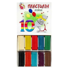 Пластилін 10 кольорів Восковий Джамбі