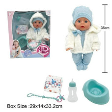 Пупс Бебі 2435- A-I Yala Baby 35см, закриває очі,пьє,ходить на горщик, аксесуари кор-ка 29х14х32см