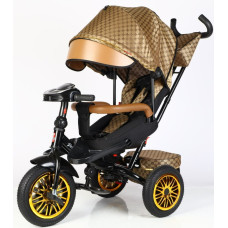 Велосипед Купол Вest Trike 8066/910-25 Триколісний/Чорно-Золотий/звук-світло/"колеса Надувні"