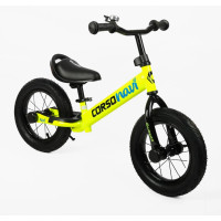 Біговел  CORSO 12 № 51697 NAVI/Жовтий/з підставкою для ніг/сталева рама/колесо Надувне