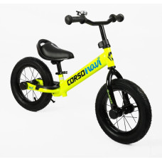Біговел  CORSO 12 № 51697 NAVI/Жовтий/з підставкою для ніг/сталева рама/колесо Надувне