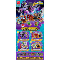 Брік МК 7238-YZ Minecraft Битва з Фіолетовим Монстром 199+дет,блок 8в1,кор-ка 28х22см