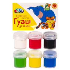 Гуаш 6 кольорів Гамма 100201